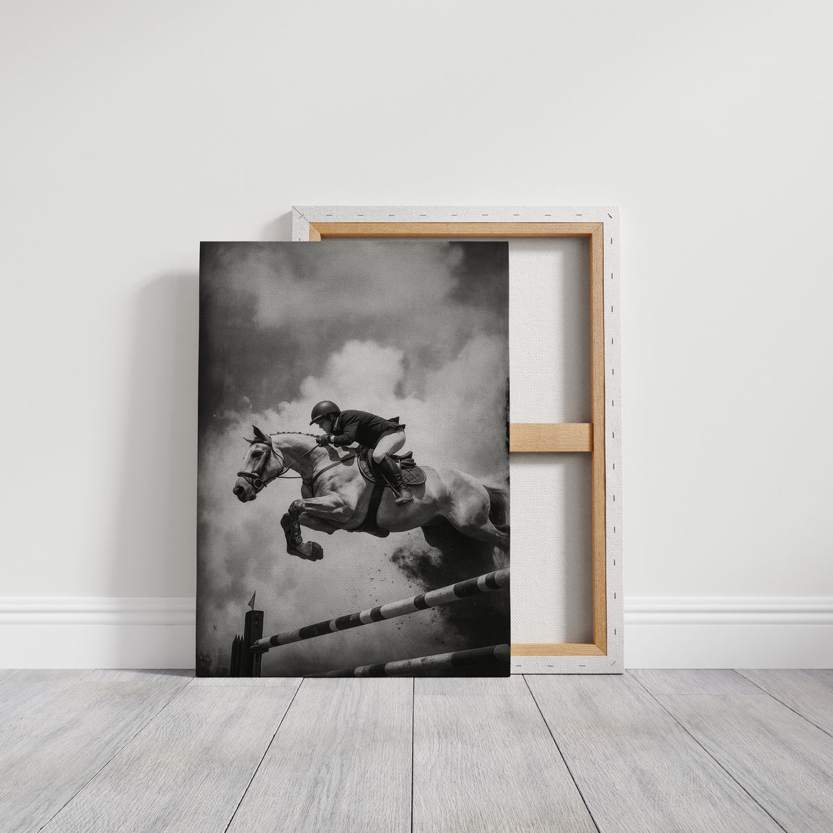 “Airtime” – Black & White Show Jumping Photography Print