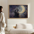 Lone Wolf Howl Under the Moon