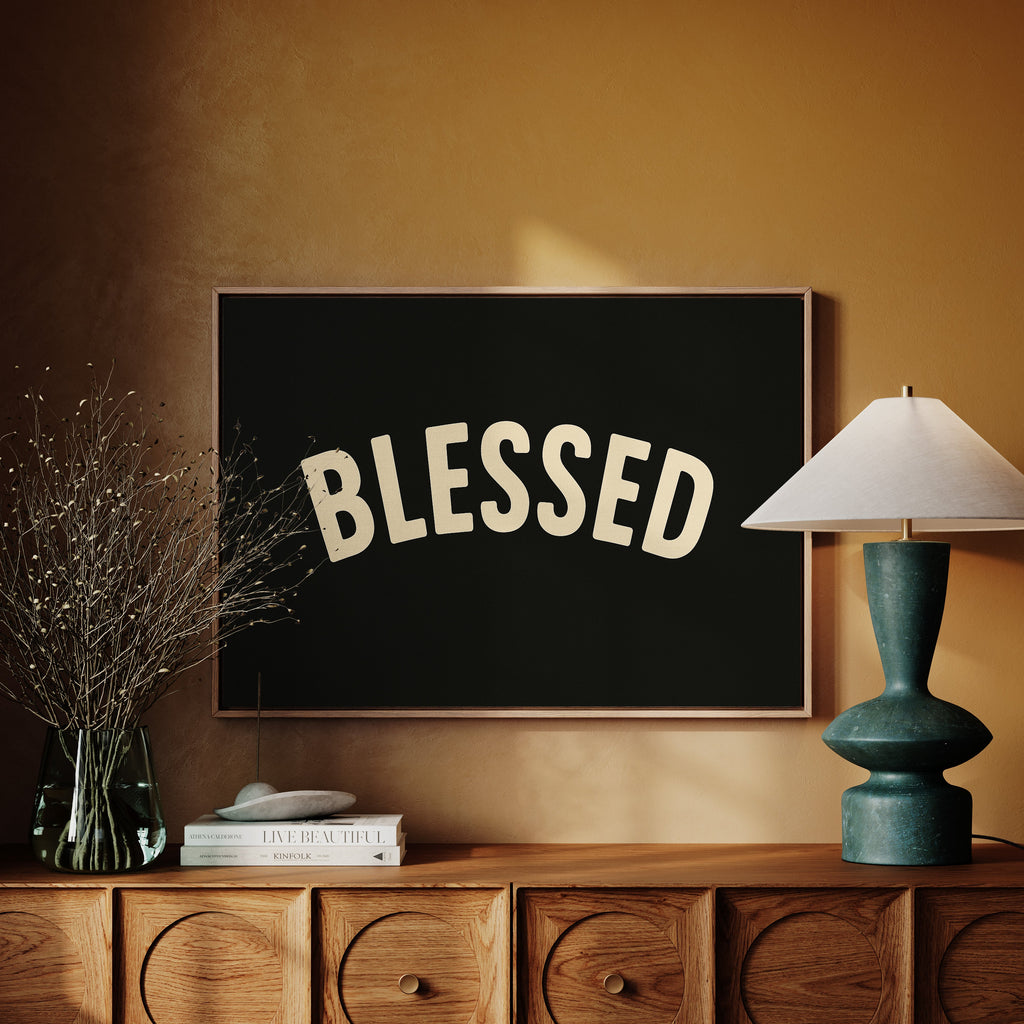 Blessed Minimalist Arch Text Print
