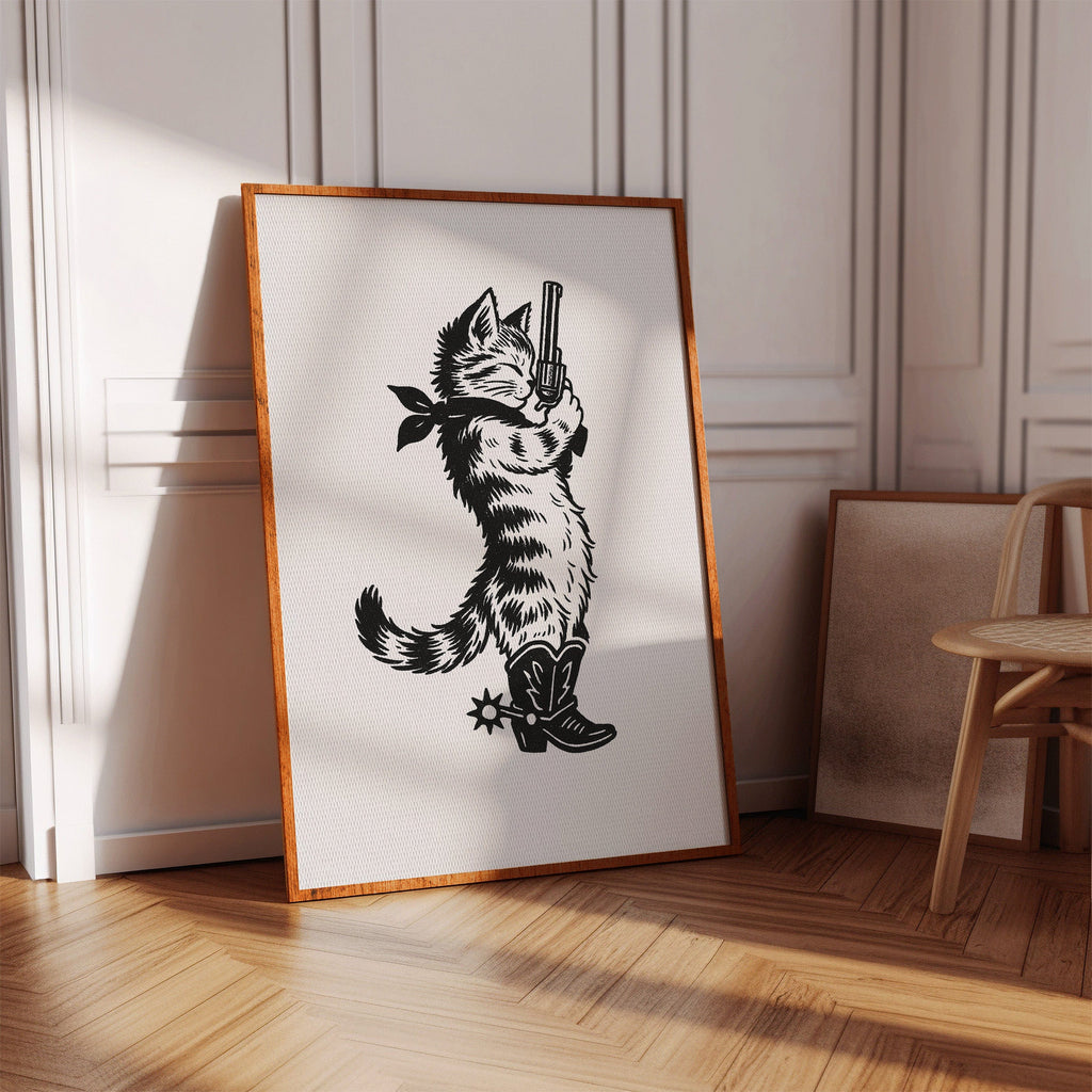 Purrpare for Trouble – Cowboy Cat Sheriff Print