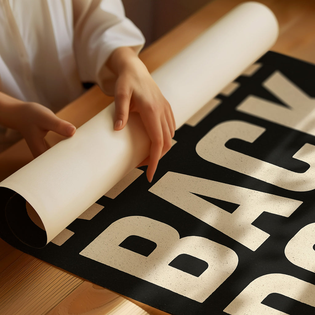 Never Back Down Grit Typography Poster