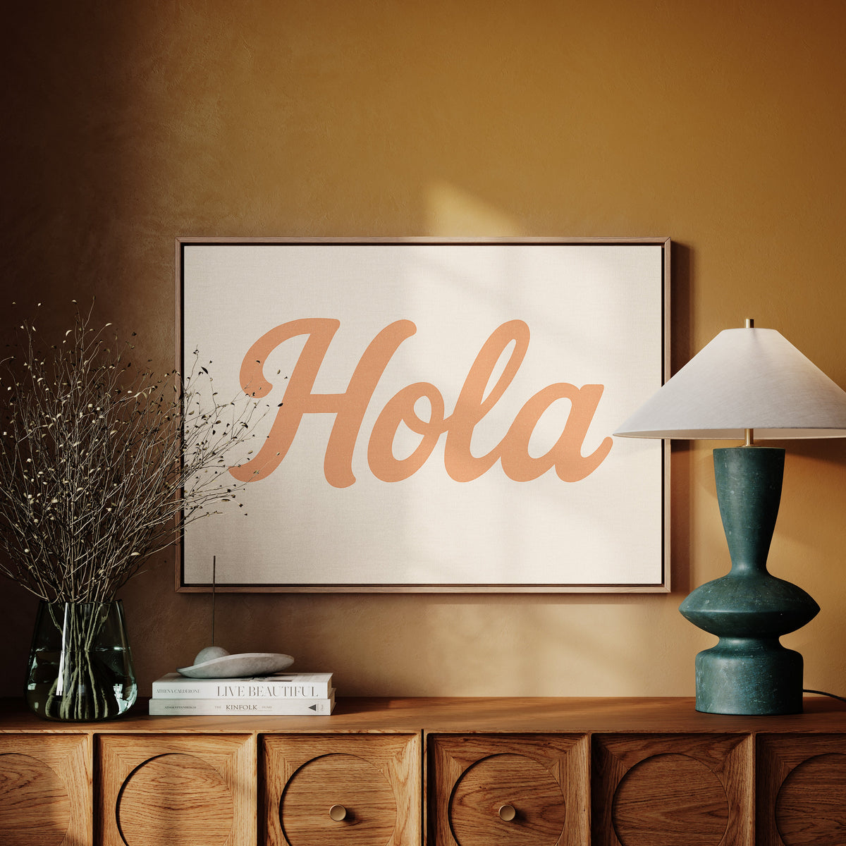 Hola Retro Script Wall Art