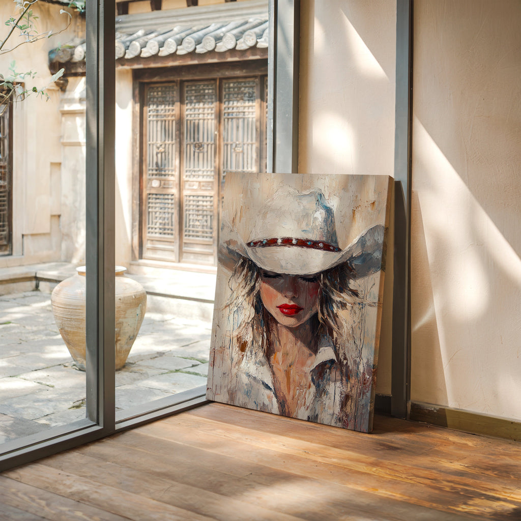 Cowgirl Grace in White Hat