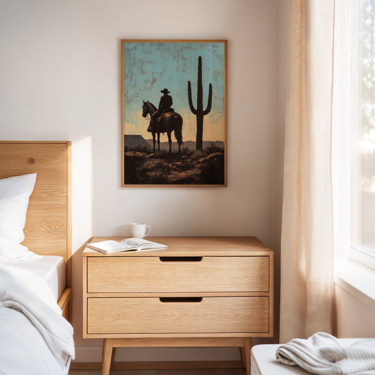 Rider and Saguaro at Dusk