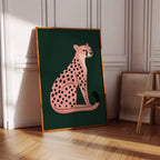 Sassy Coral Cheetah Illustration