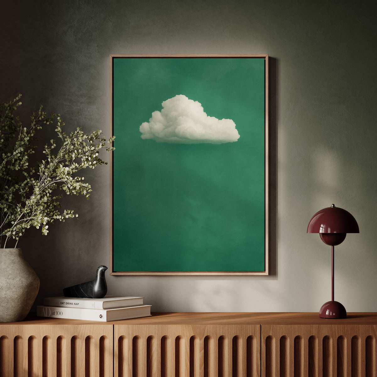 White Cloud on Emerald Sky