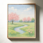 Spring Stream and Blossom Path