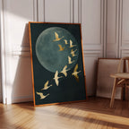 Golden Flight Beneath a Silent Moon