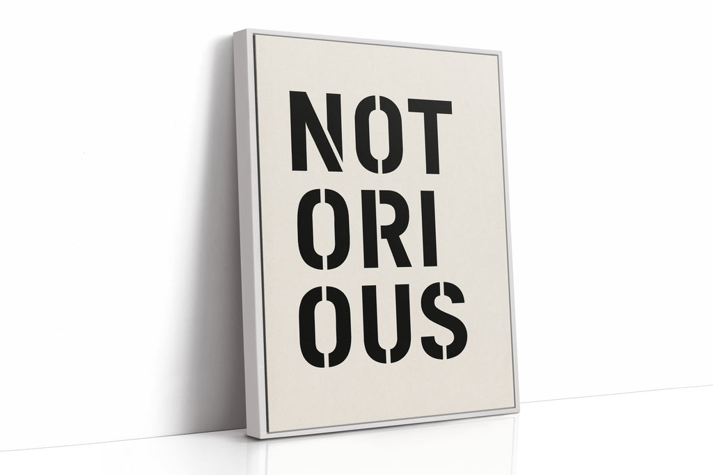 Notorious Bold Stencil Typography Print