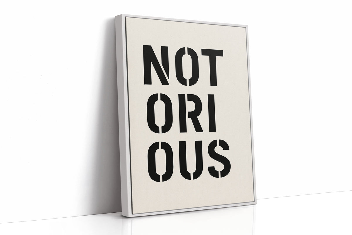 Notorious Bold Stencil Typography Print