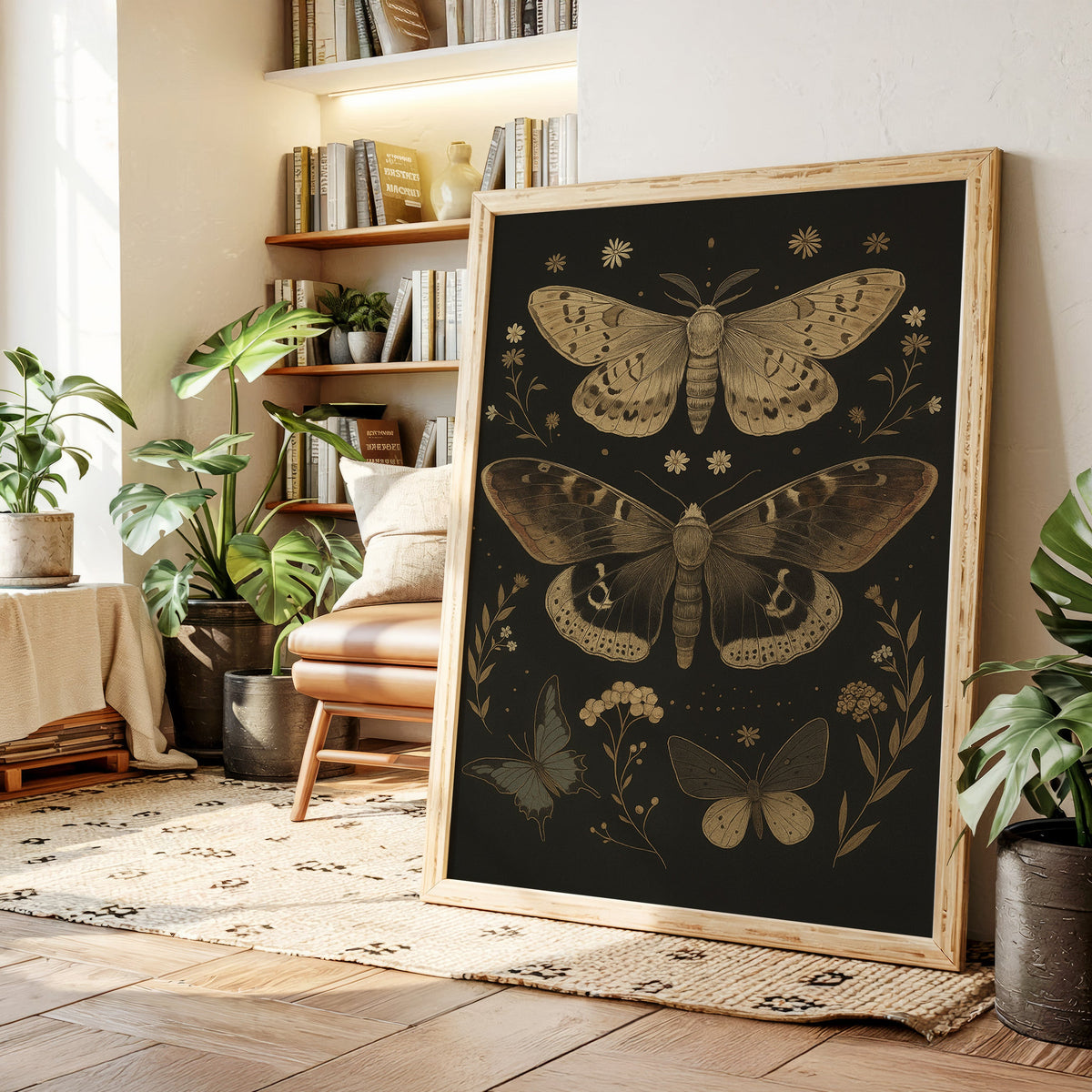 Nocturnal Wings and Wildflower Charms