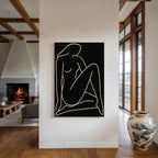 Reclining Muse in White Ink