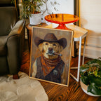 Golden Retriever Sheriff with Western Swagger