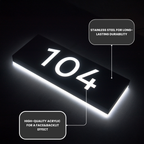 Metal Backlit Address Plaque – Custom LED House Address Sign
