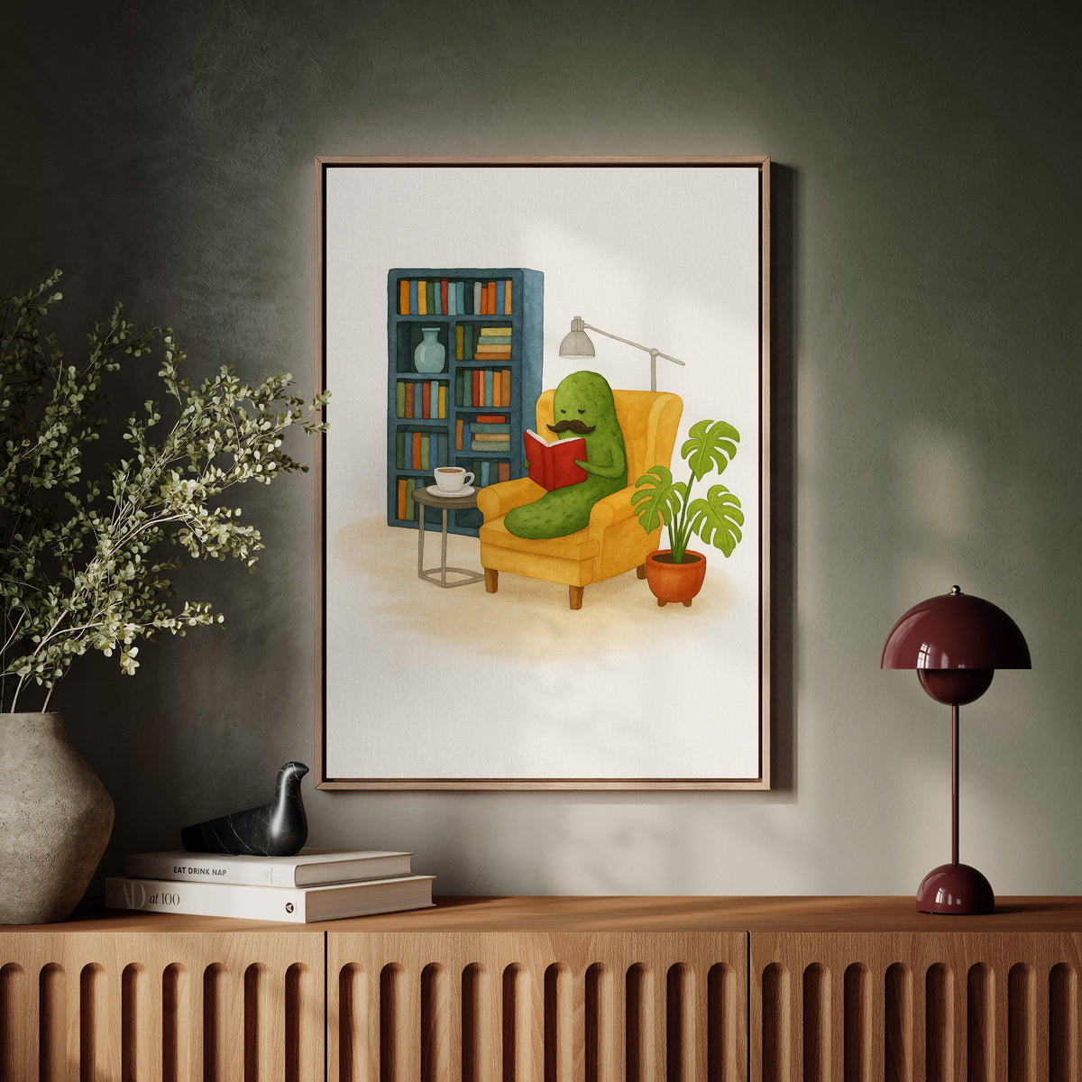 Gentleman Pickle Reading at Home