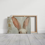 Whimsical Bunny Ears – Soft Neutral Textured Rabbit Art Print