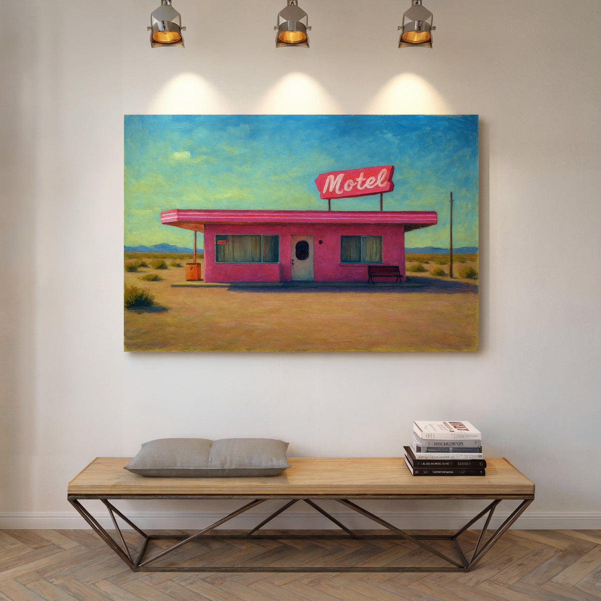 Desert Dream – Retro Pink Motel Wall Art