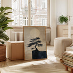 Zen Bonsai Tree Art – Minimalist Japanese Wall Print