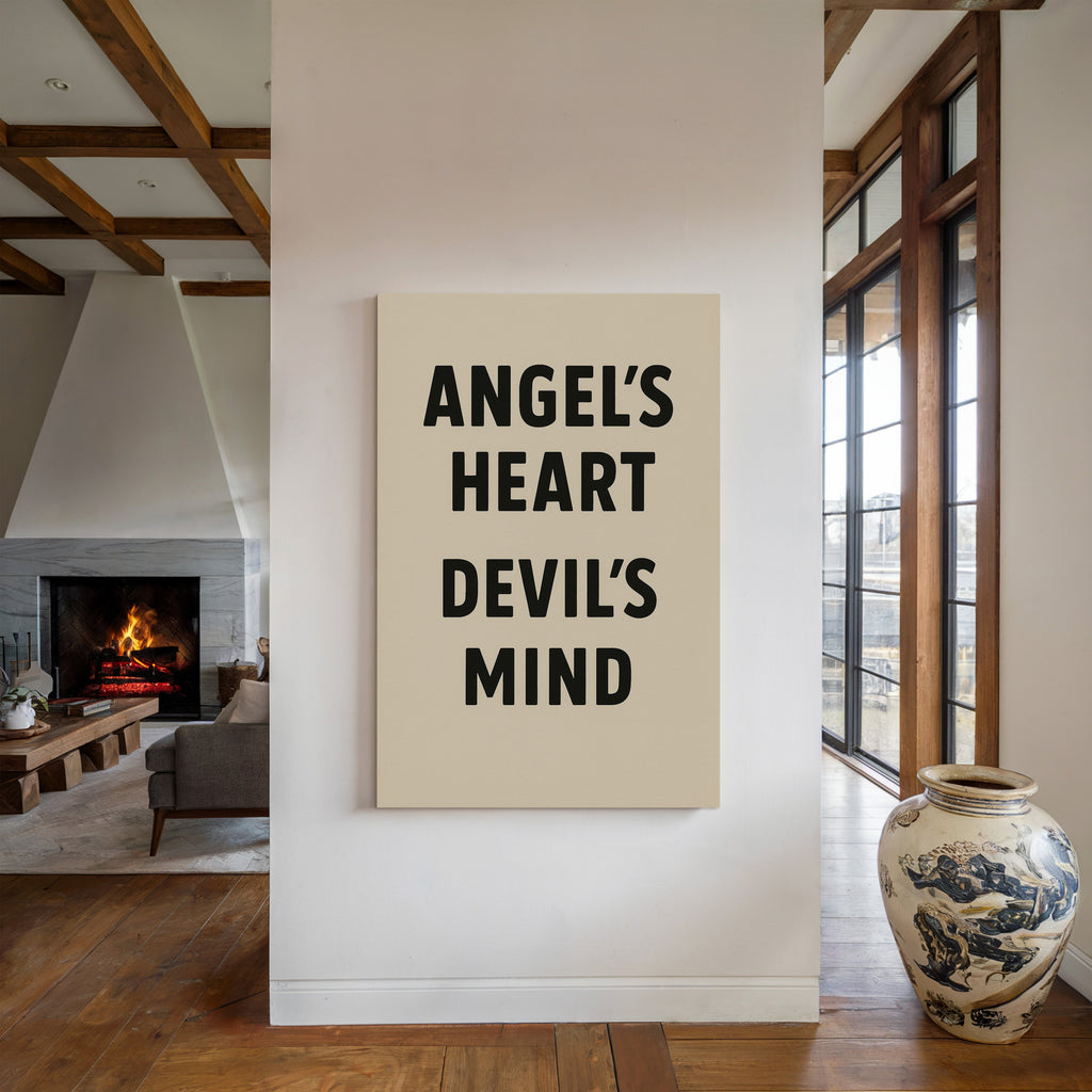Angel’s Heart Devil’s Mind Typography Print