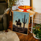Rider and Saguaro at Dusk