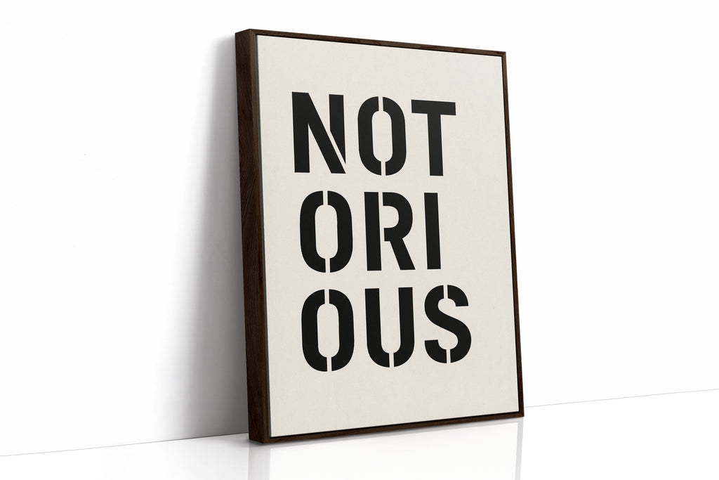 Notorious Bold Stencil Typography Print