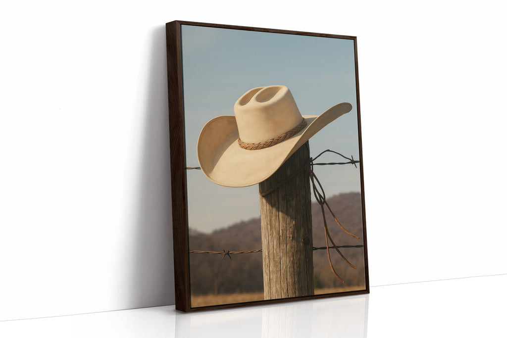 Cowboy Hat on Fence Post