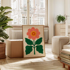 Sunny Bloom in Coral and Green