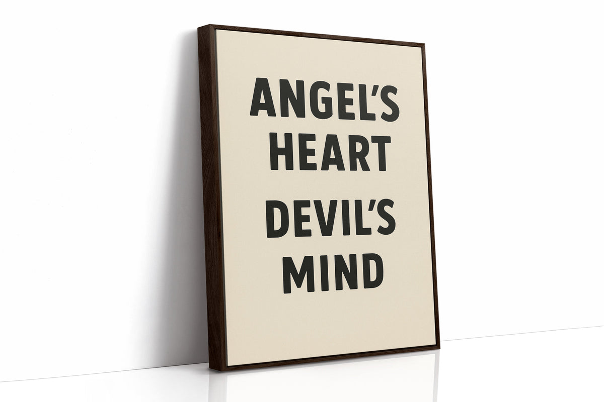 Angel’s Heart Devil’s Mind Typography Print