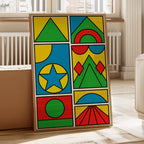 Pop Geometry in Primary Color Panels