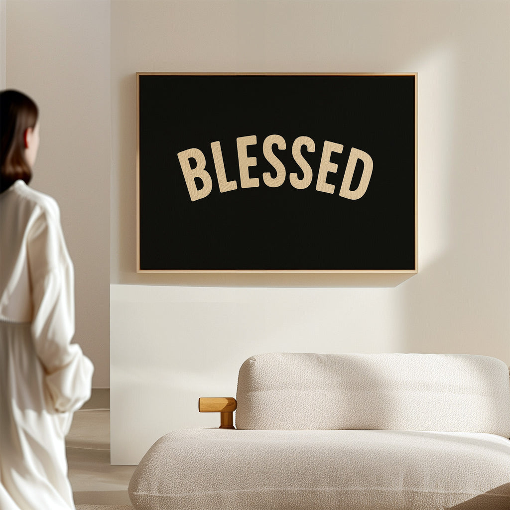 Blessed Minimalist Arch Text Print