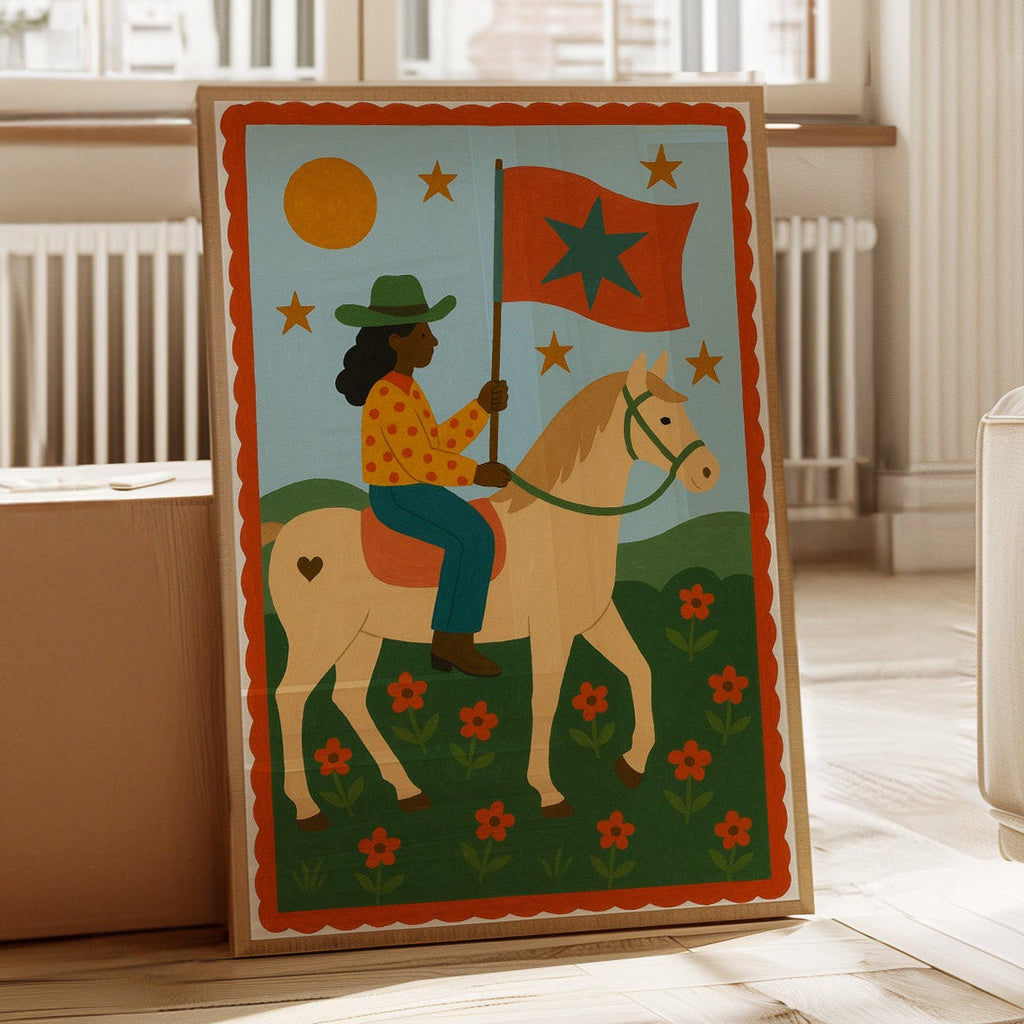 Star Rider in a Flowered Field