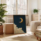 Golden Moon Over Soft Clouds
