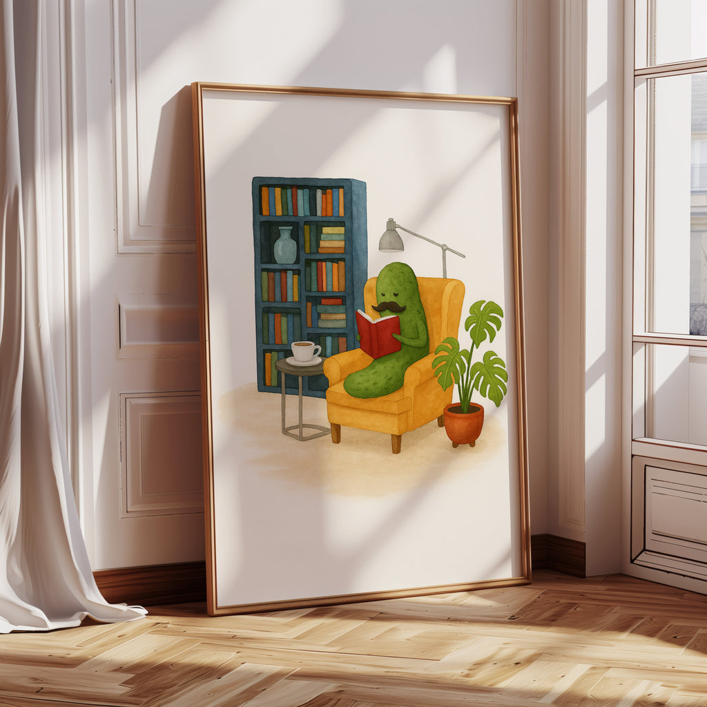 Gentleman Pickle Reading at Home