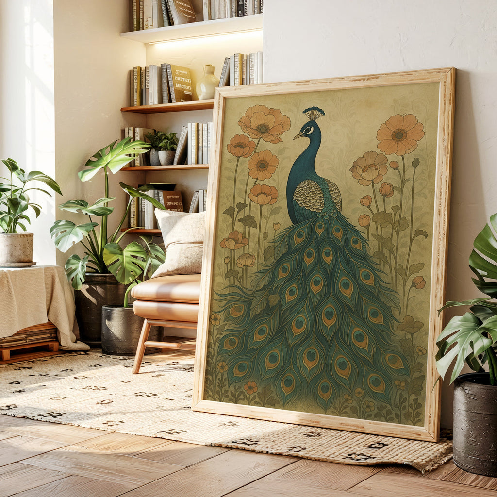 Garden Stillness with a Peacock's Gaze