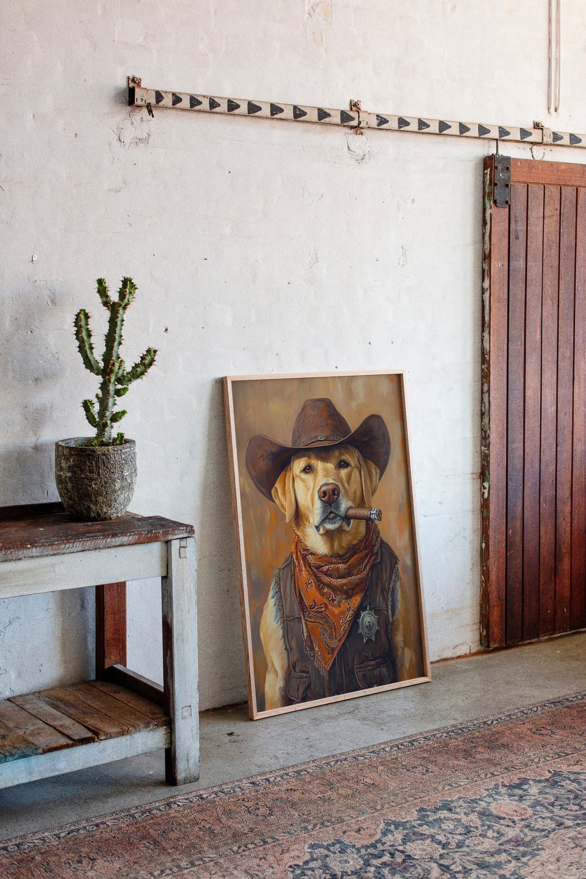 Golden Retriever Sheriff with Western Swagger