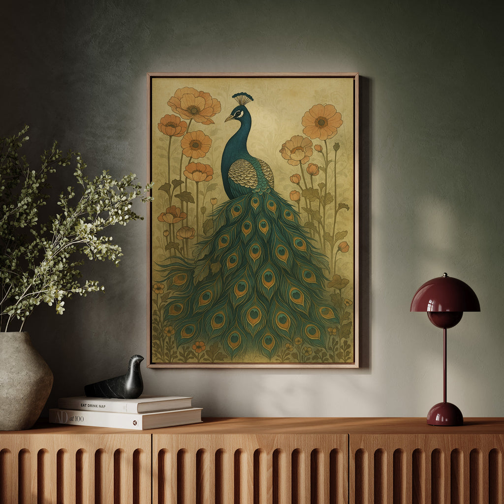 Garden Stillness with a Peacock's Gaze