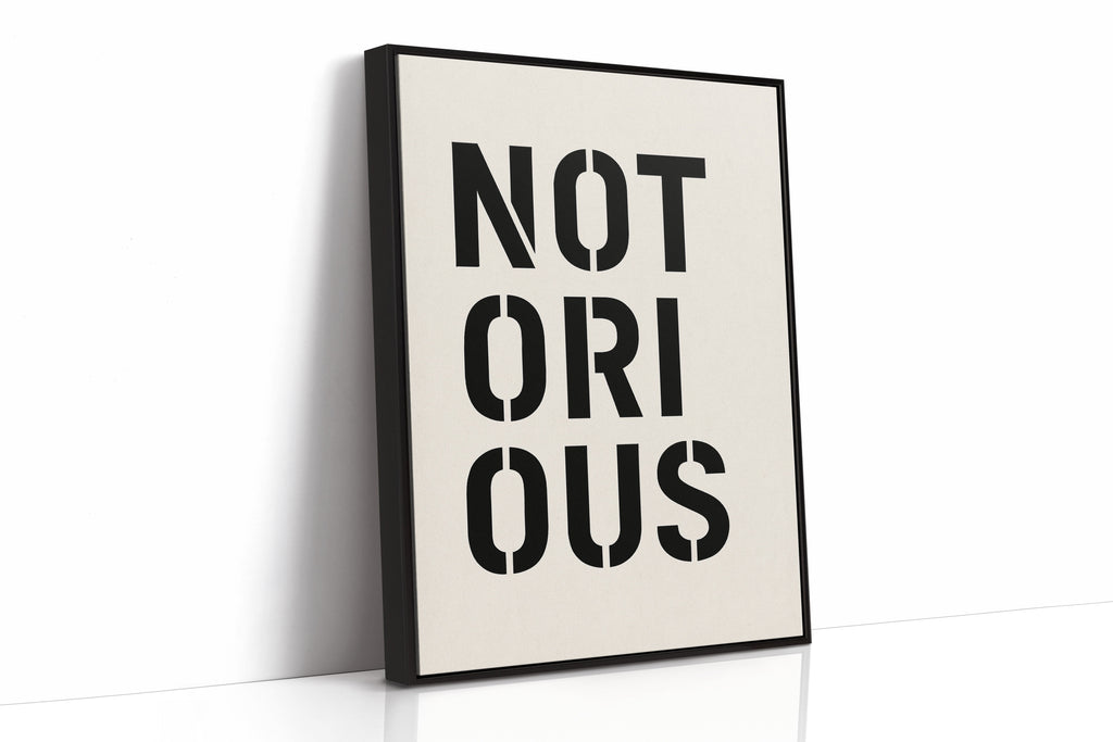 Notorious Bold Stencil Typography Print