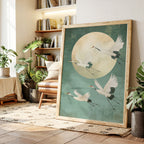 Moonrise Flight of the Cranes