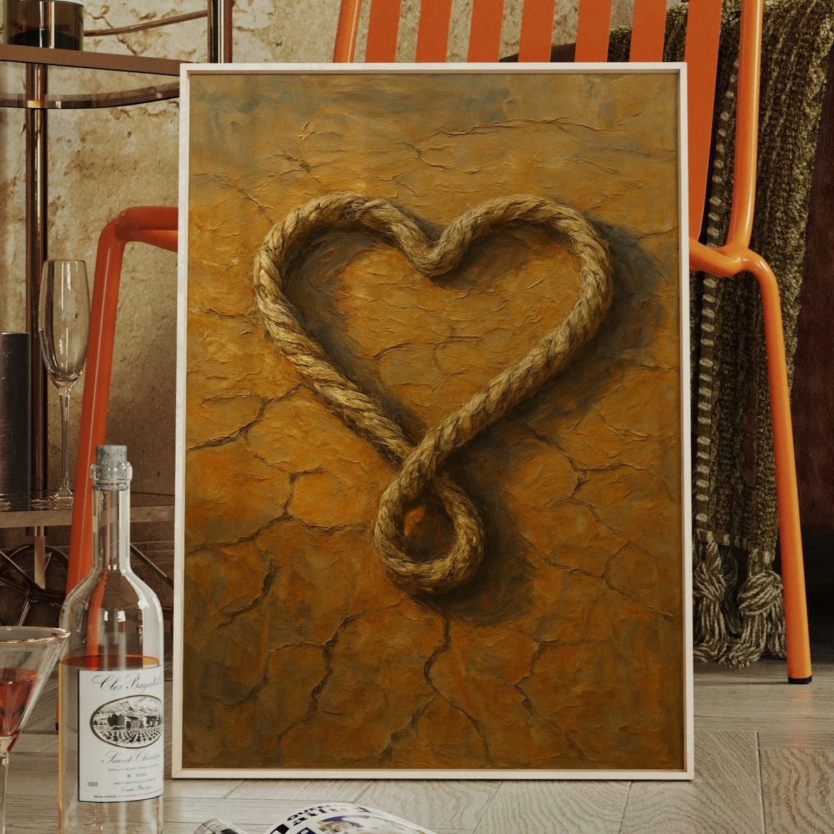Lassoed Heart Western Rope Art
