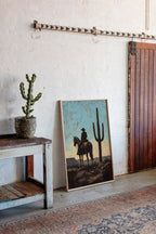 Rider and Saguaro at Dusk