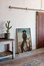 Desert Reins – Cowgirl on Paint Horse Portrait