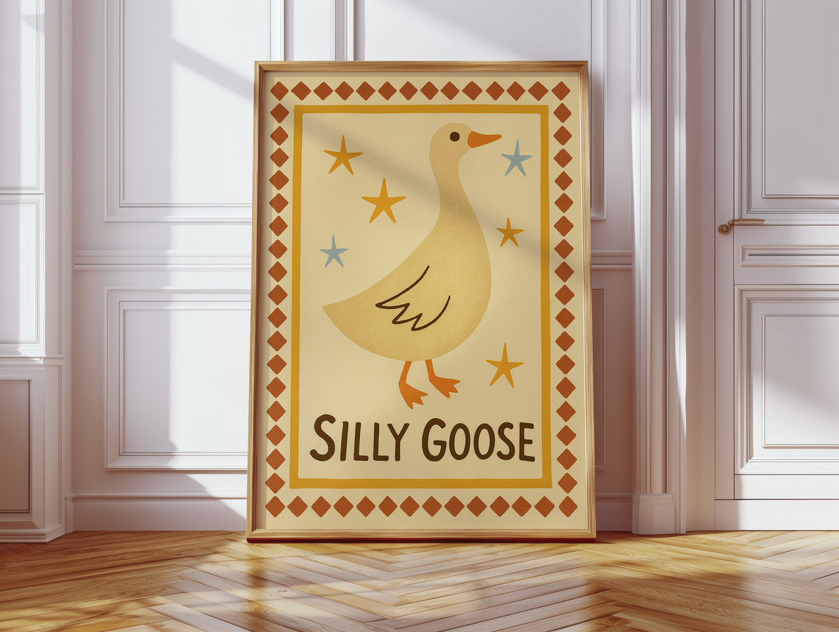 Silly Goose Folk Art Print