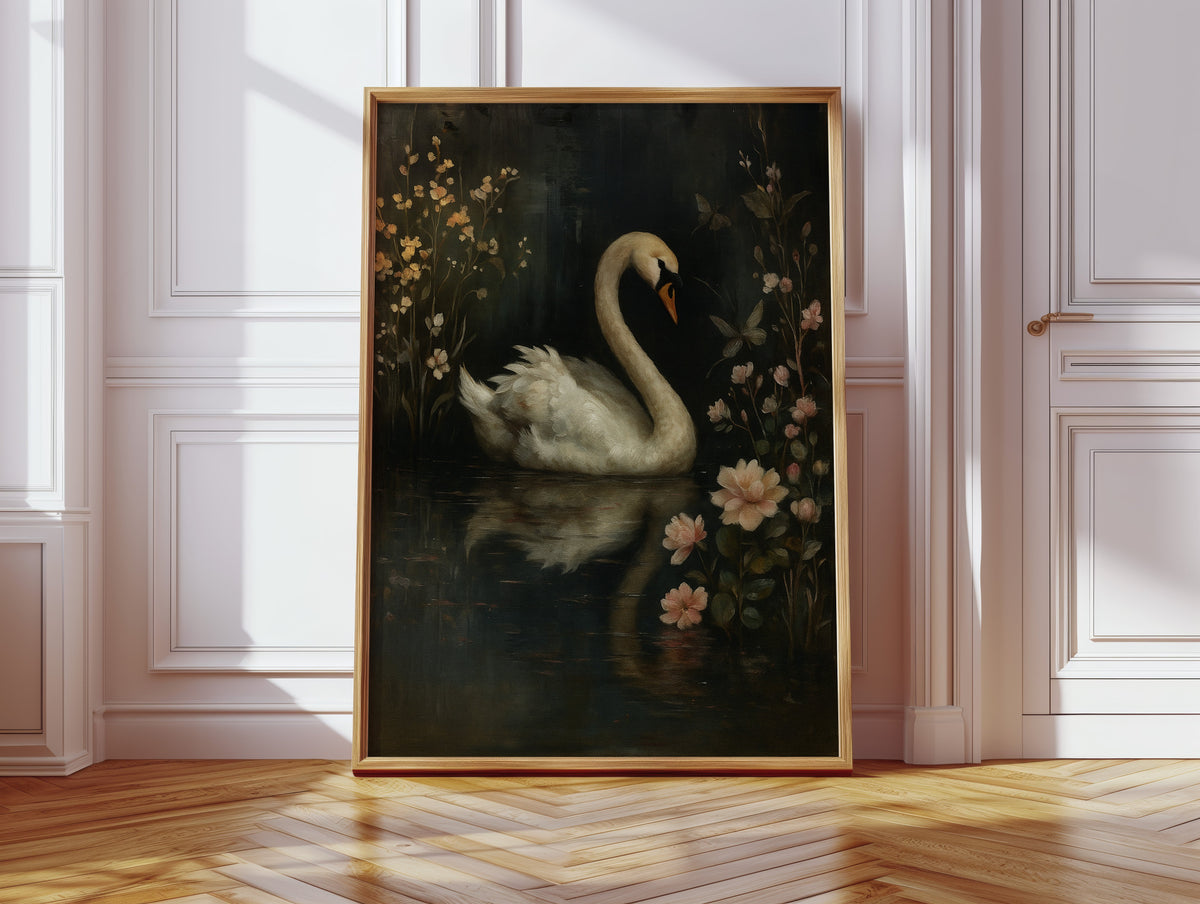 Swan in the Garden of Dusk