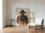 Lone Cowboy in Shadow and Flame
