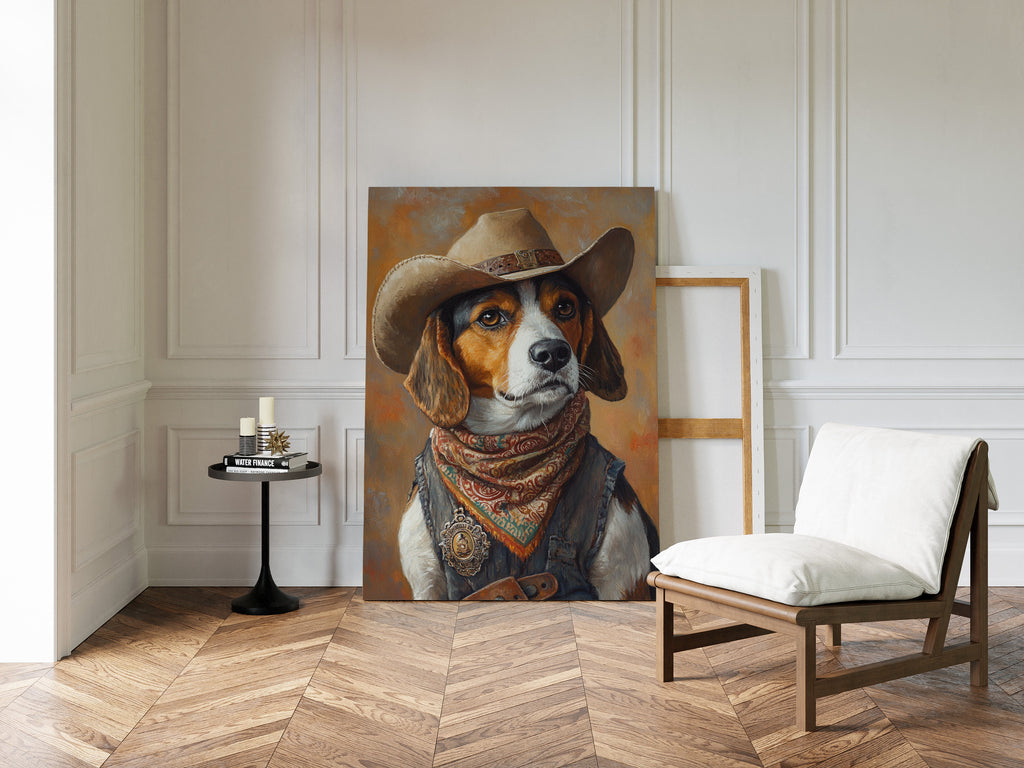 Deputy Beagle in Bandana and Hat