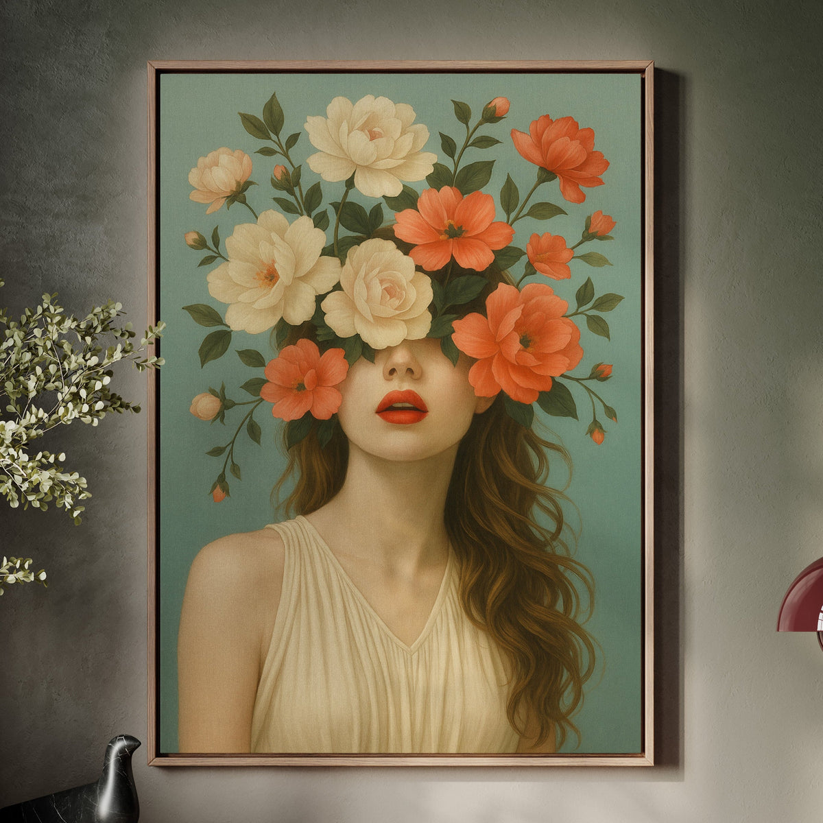 Flourish in Coral and Cream