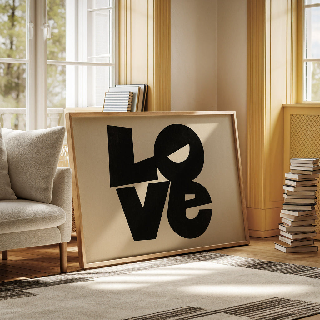 LOVE Modern Block Typography Print