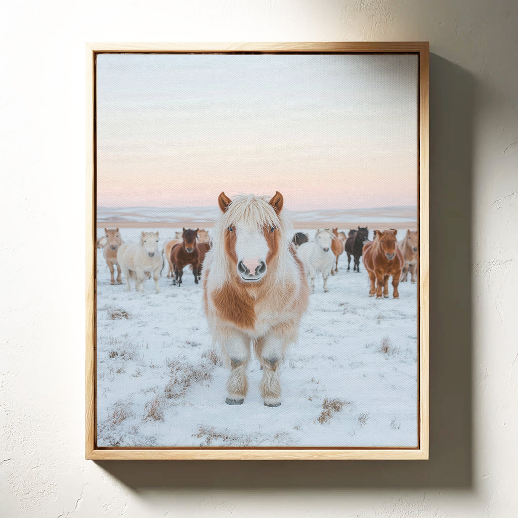 Fluffy Pony in Winter Herd