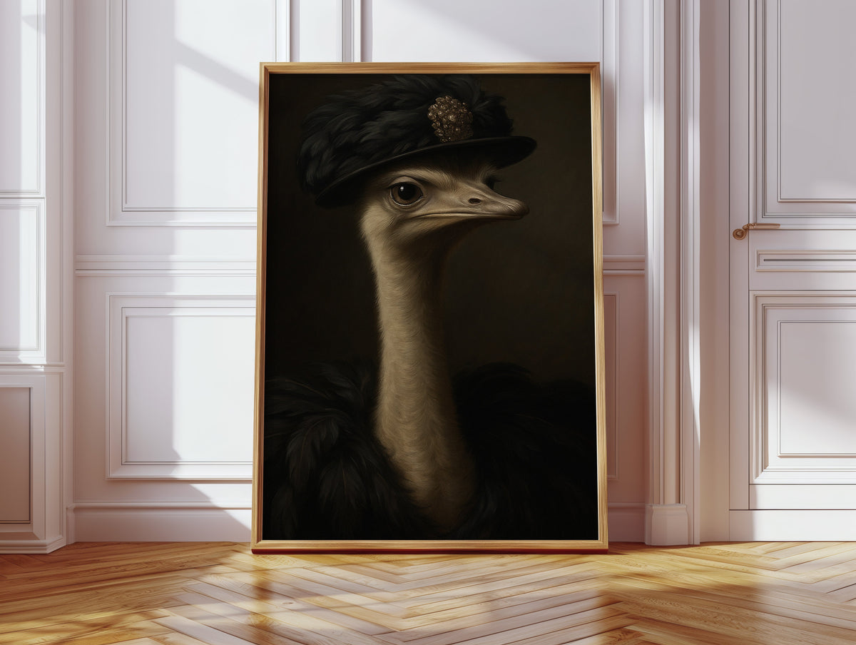 Ostrich in a Feathered Hat