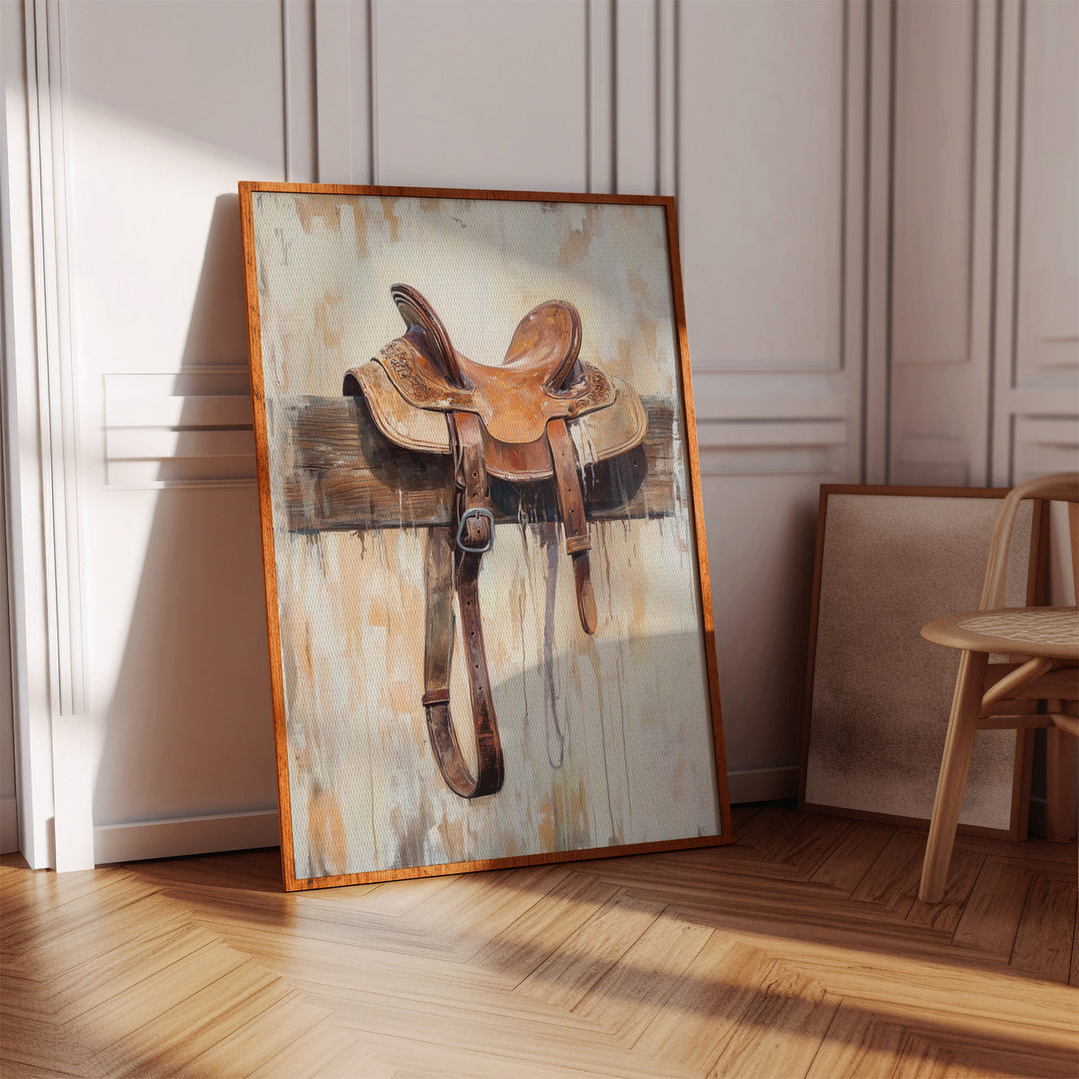 Weathered Rest: Western Saddle Still Life